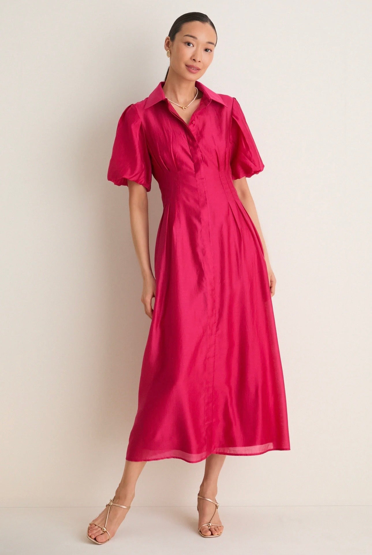TUCKERNUCK Raspberry Organza Delaney Dress Size-Small