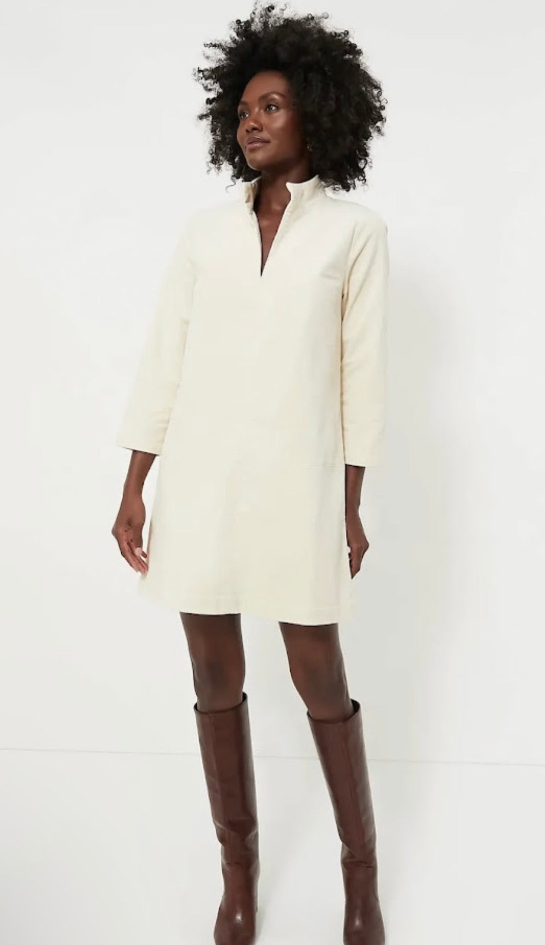 TUCKERNUCK Cream Corduroy Clifton Dress Size-Small