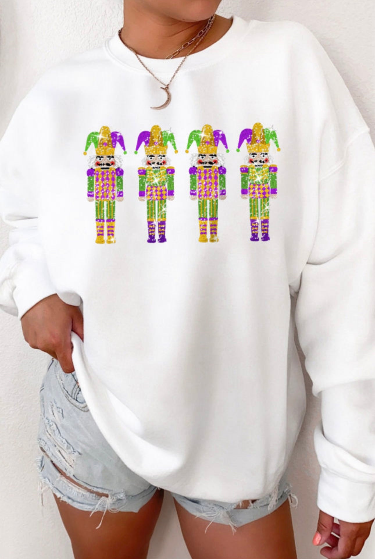 Mardi Gras Sequined Nutcracker Sweatshirt