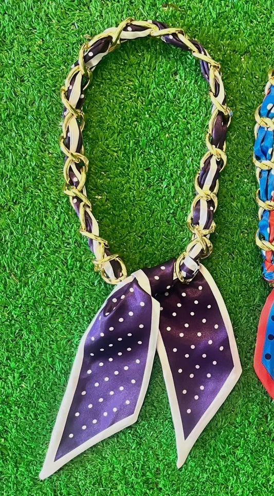 LSU Purple/White Scarf Chain Necklace