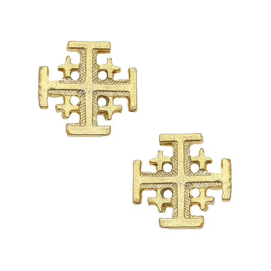 Susan Shaw Gold Multi Cross Stud Earring