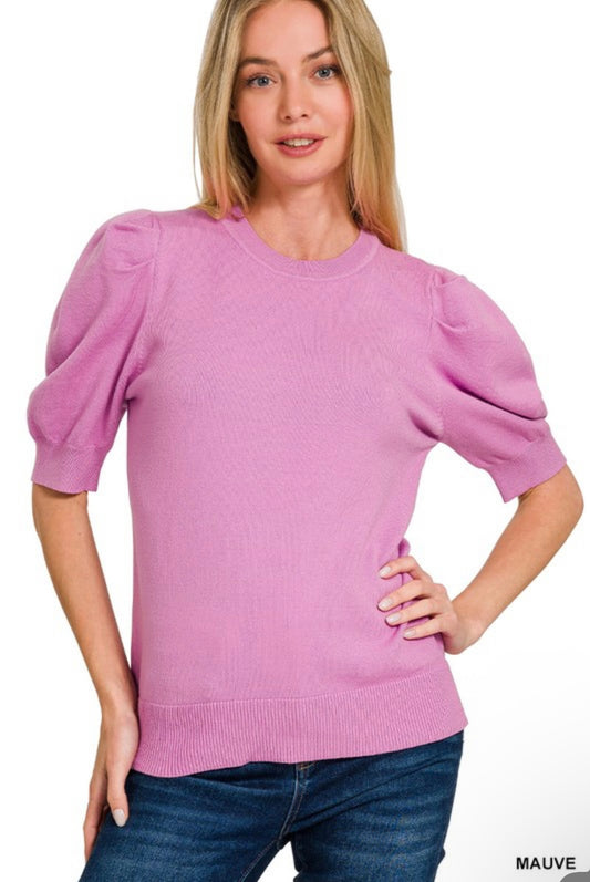 Puff Sleeve Viscose Sweater