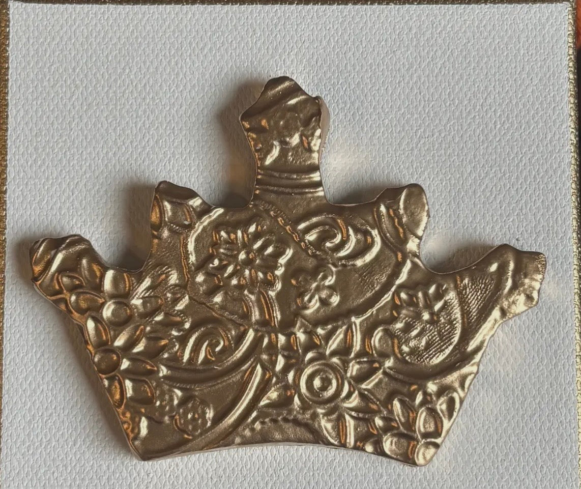 Gilded Large Crown on 4x4 Canvas by Rouge 225