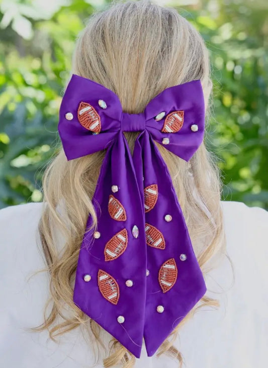 LSU Purple Beaded Bow