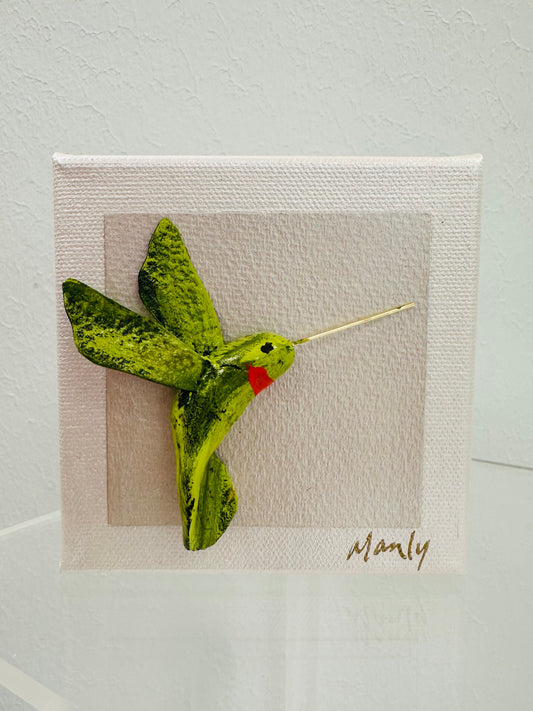 Dana Manly Hummingbird Art on 4x4 Canvas