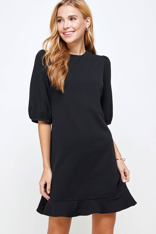 Black Puff Sleeve Dress