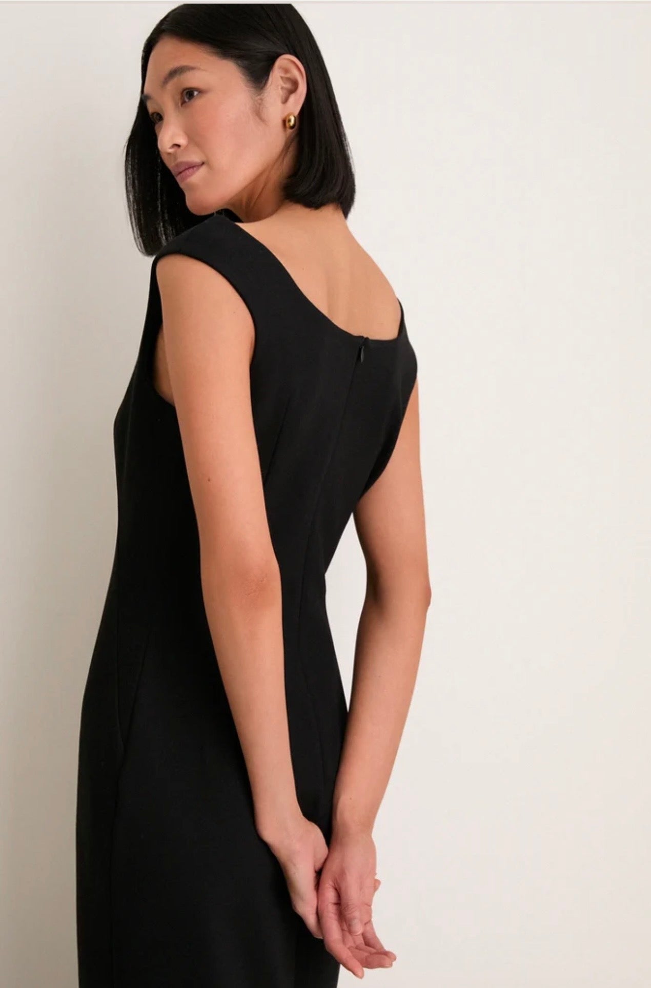 TUCKERNUCK Noir Crepe Romy Midi Dress Dress-Size XS & Small