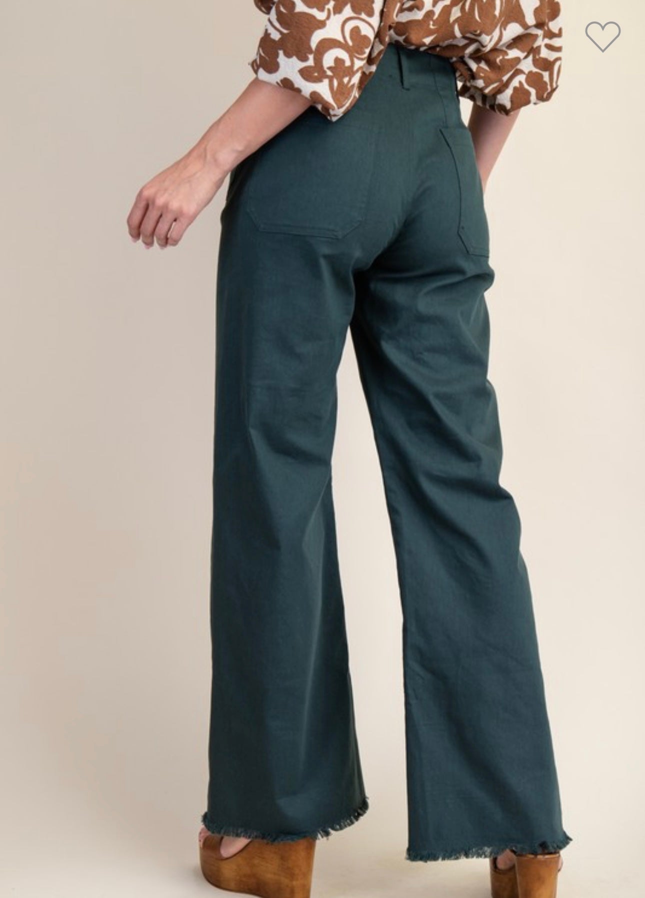 High Waisted Flared Pants with Raw Hem