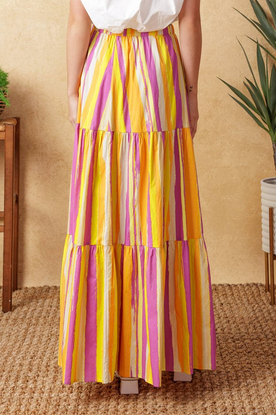 Printed Poplin maxi Skirt