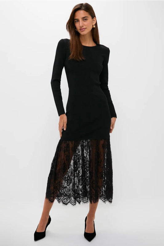 HYACINTH HOUSE
Black Knit Giavanna Maxi Dress-Size Small