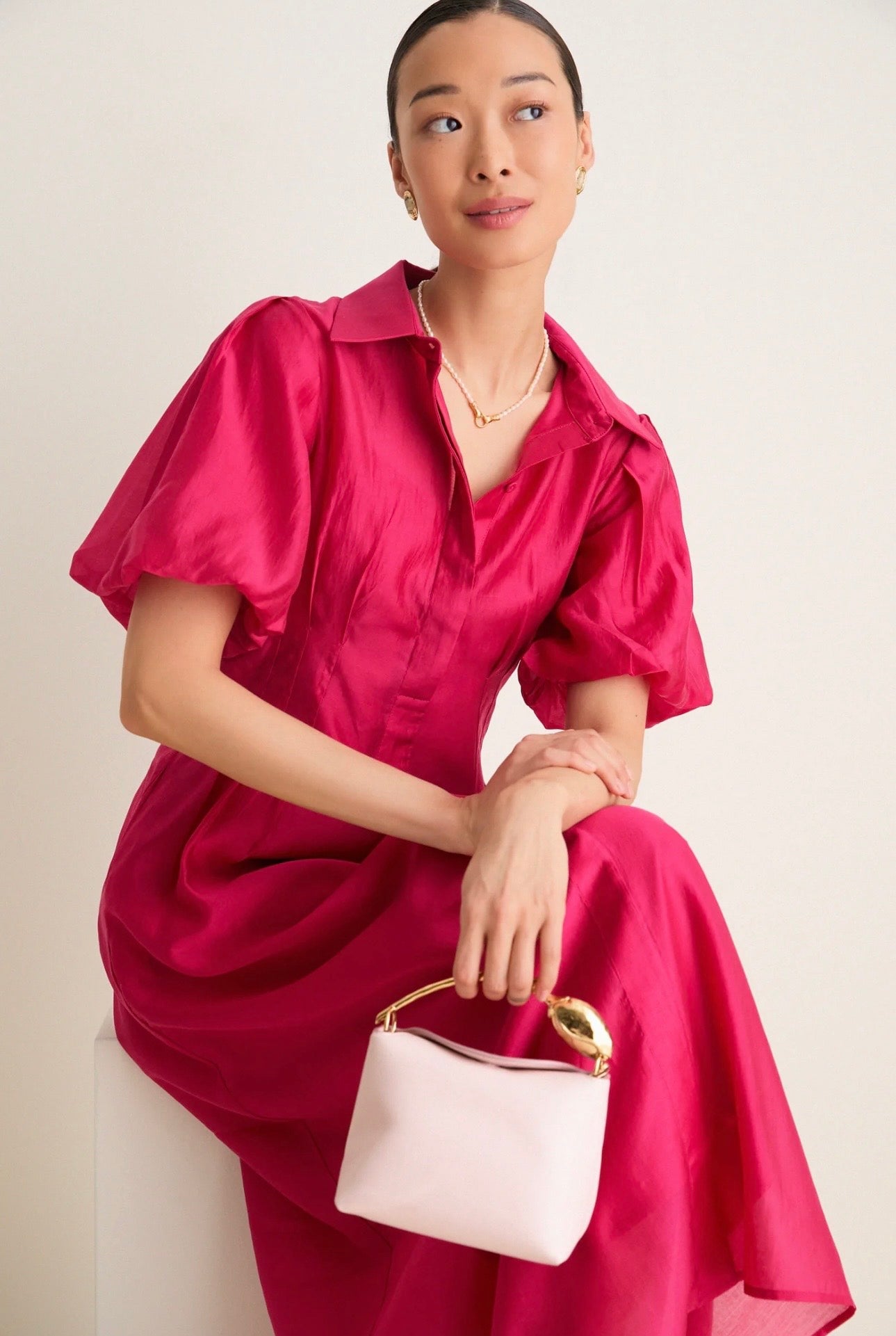 TUCKERNUCK Raspberry Organza Delaney Dress Size-Small