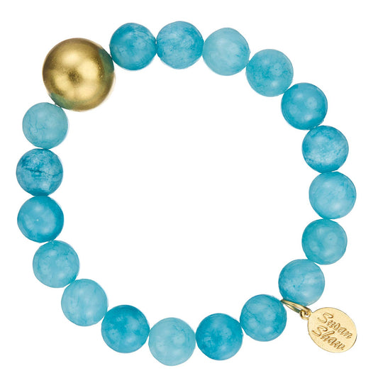 Susan Shaw Aqua Jade Stretch Bracelet