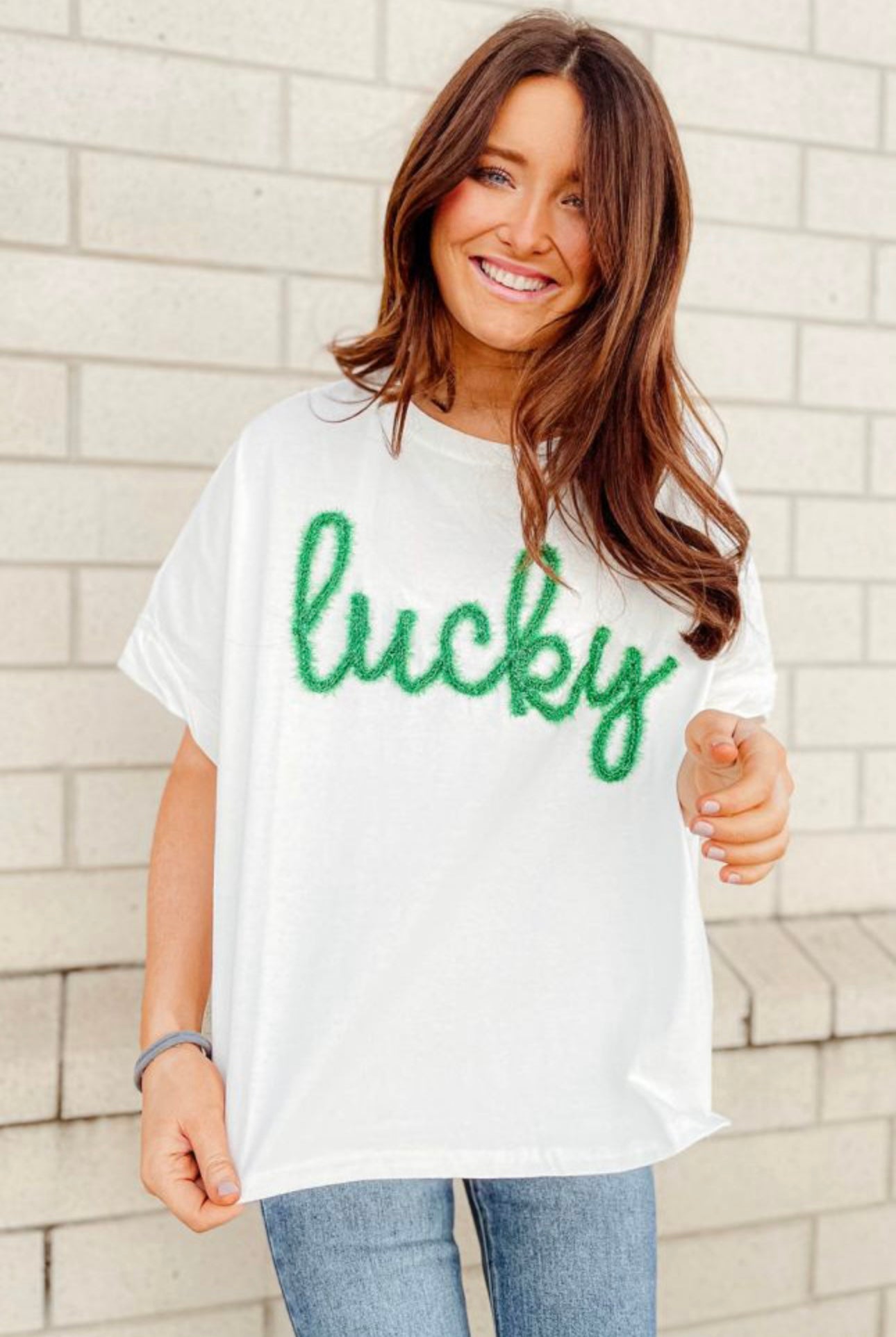 Tinsel Lucky White Tee