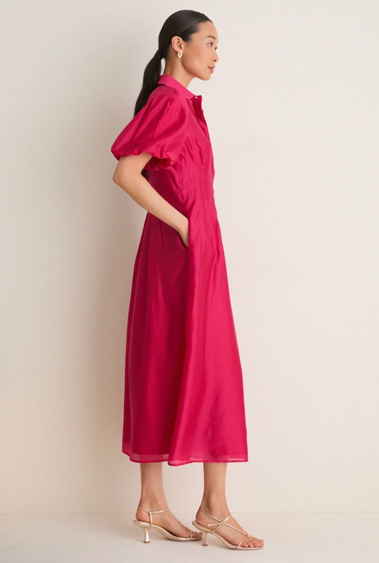 TUCKERNUCK Raspberry Organza Delaney Dress Size-Small