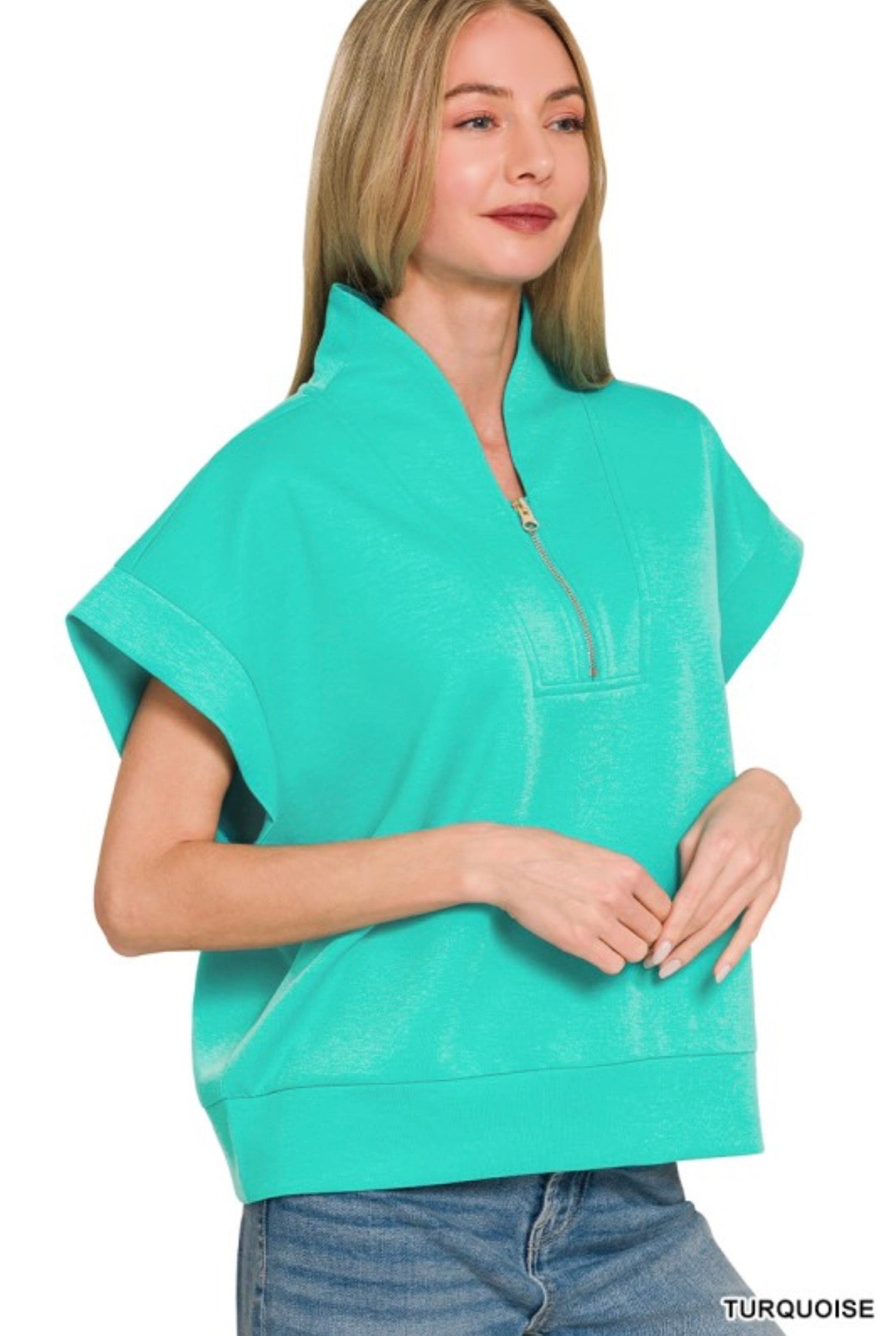 Scuba High Neck Half Zip Top