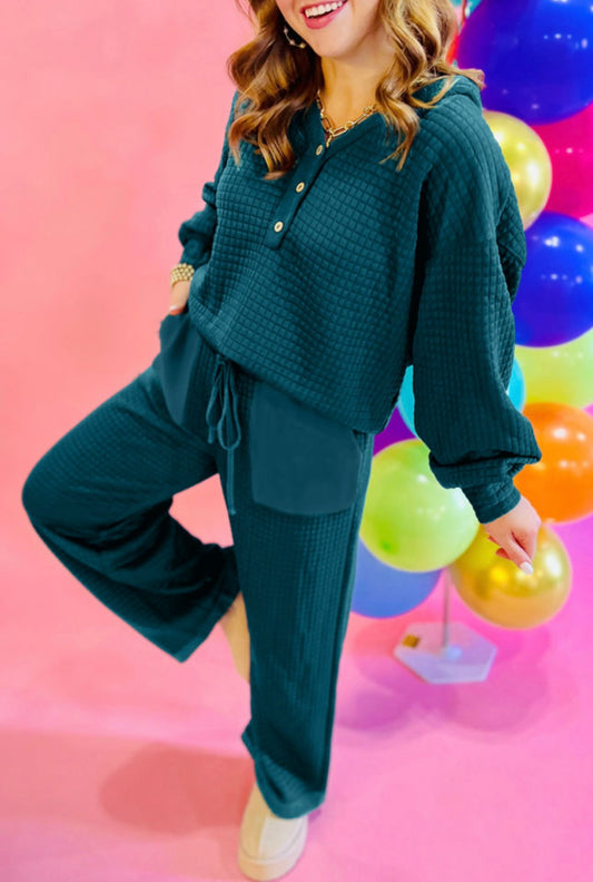 Teal Waffled Textured Set