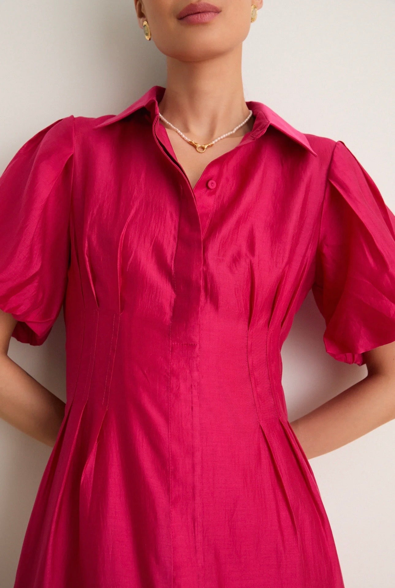 TUCKERNUCK Raspberry Organza Delaney Dress Size-Small