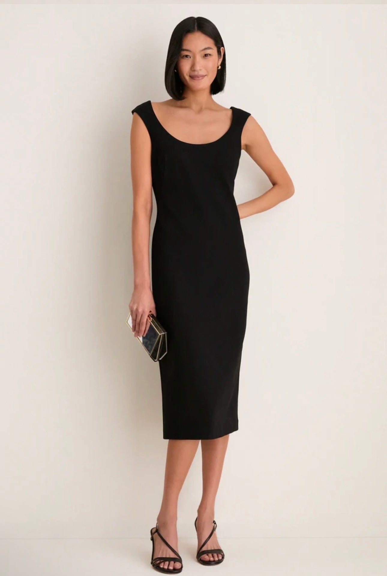 TUCKERNUCK Noir Crepe Romy Midi Dress Dress-Size XS & Small