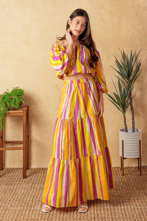 Printed Poplin maxi Skirt