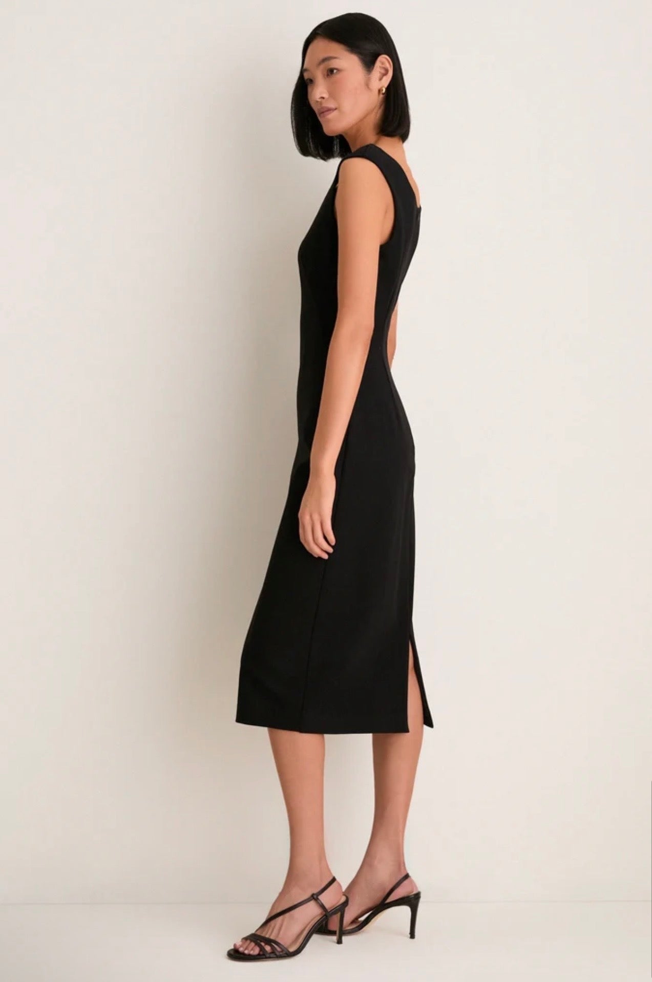 TUCKERNUCK Noir Crepe Romy Midi Dress Dress-Size XS & Small