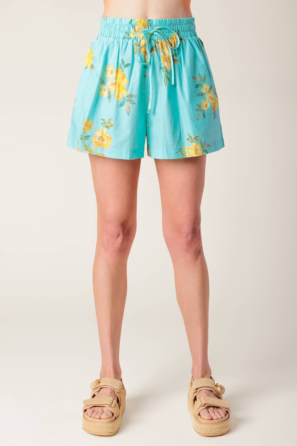 Aqua Floral Short Set