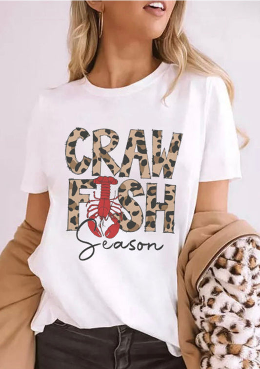 White Crawfish Season Tee