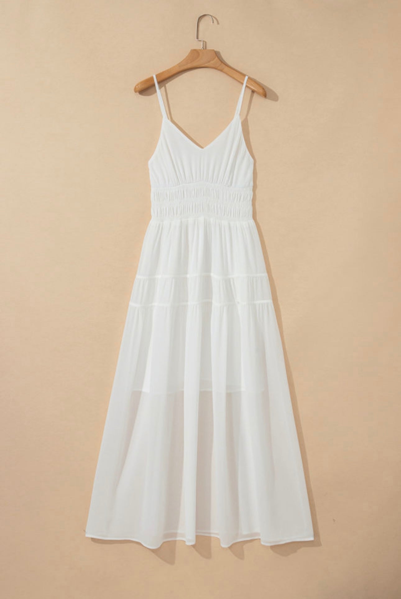 White Spaghetti Strap Maxi Dress