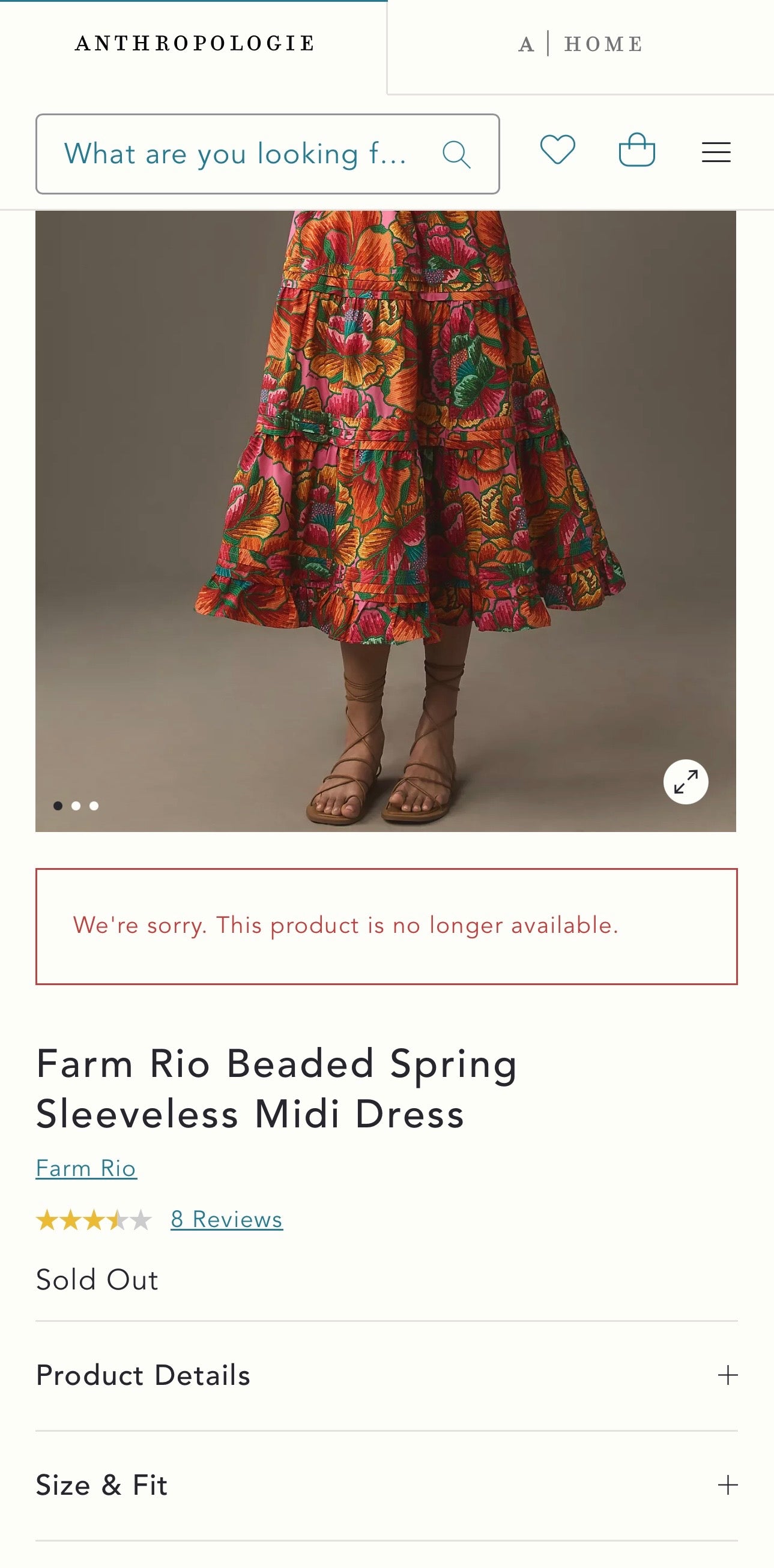 Farm Rio Beaded Spring Sleeveless Midi Dress-Size Small