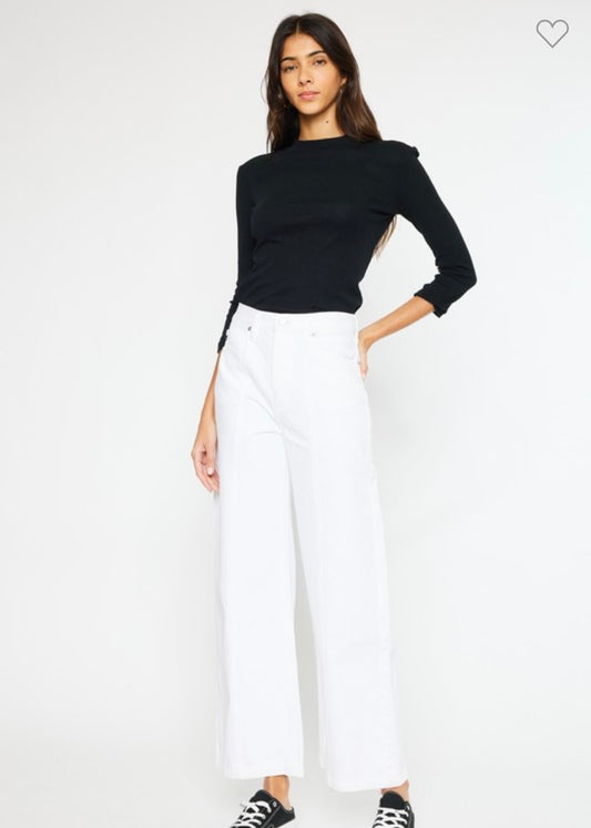 White High Rise 90’s Wide Leg Jeans