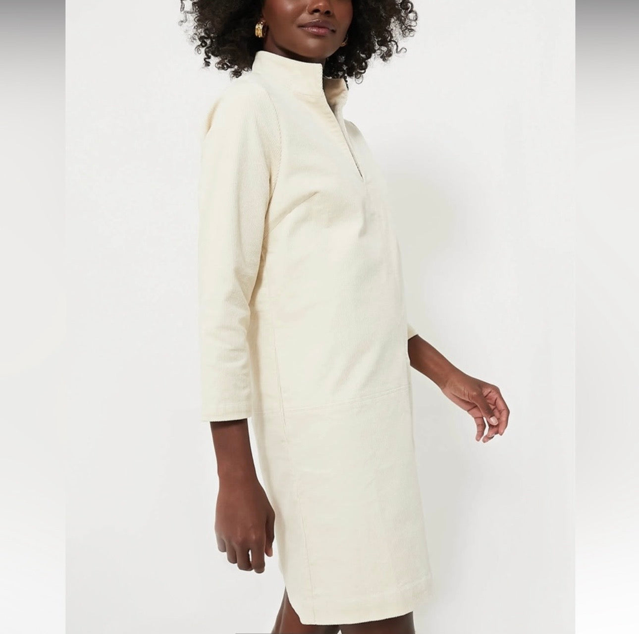 TUCKERNUCK Cream Corduroy Clifton Dress Size-Small