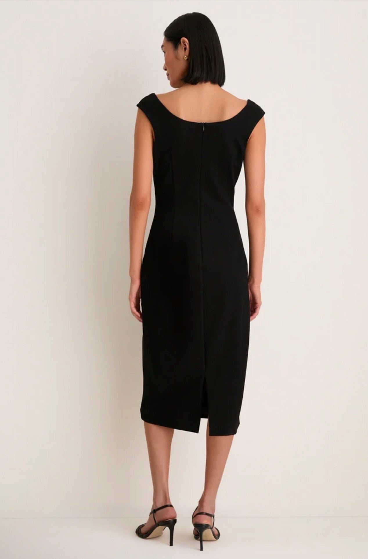 TUCKERNUCK Noir Crepe Romy Midi Dress Dress-Size XS & Small