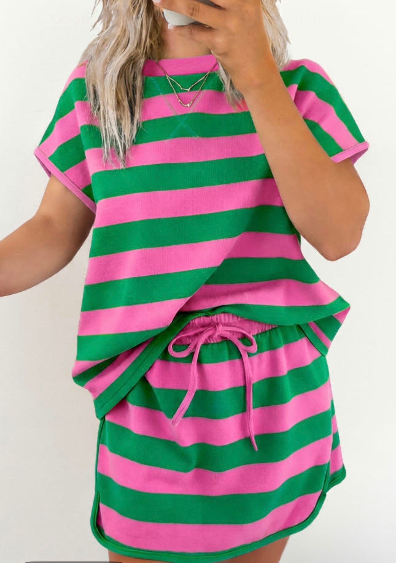 Pink & Green Skort Set