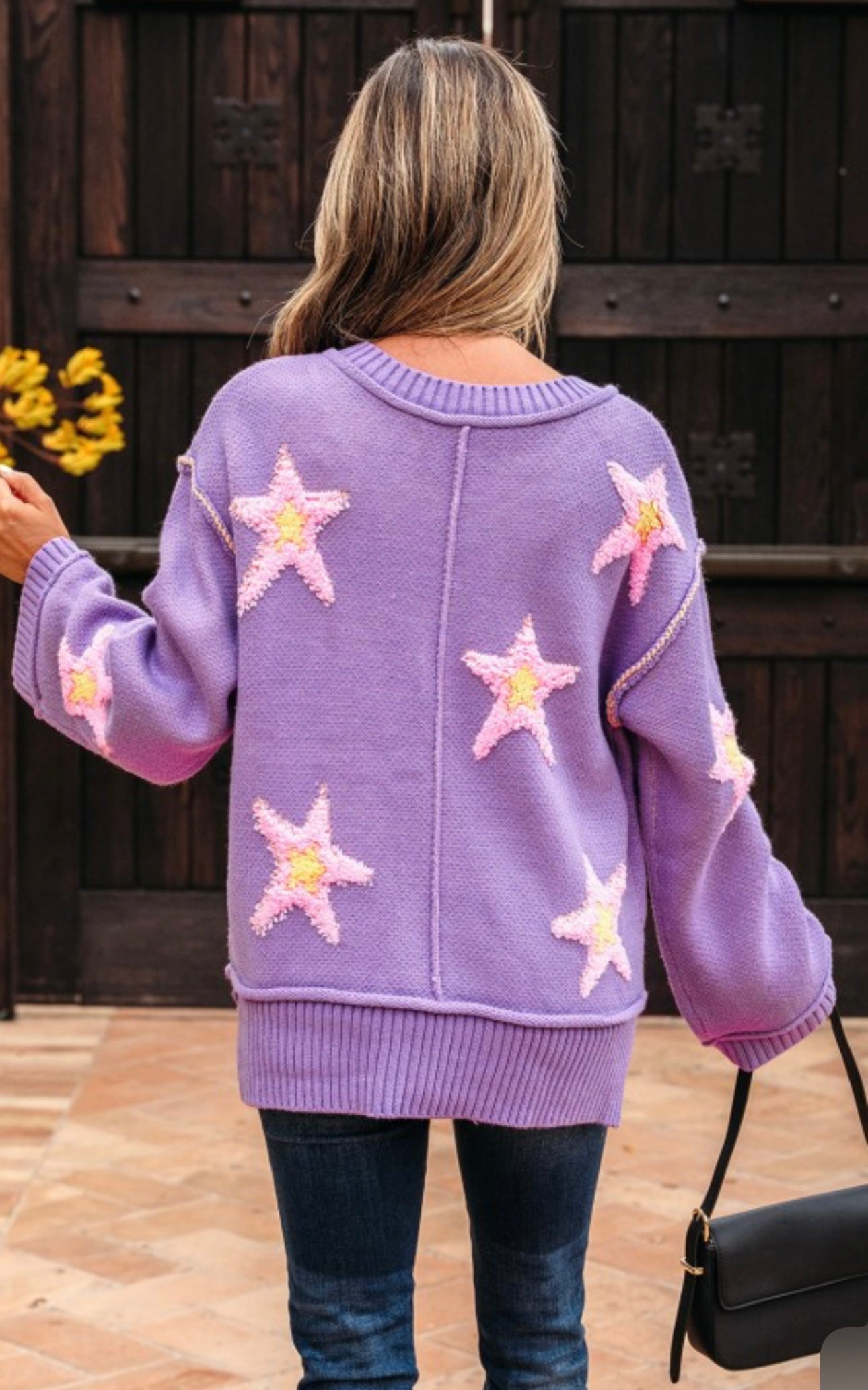 Lavender Star Oversized Sweater