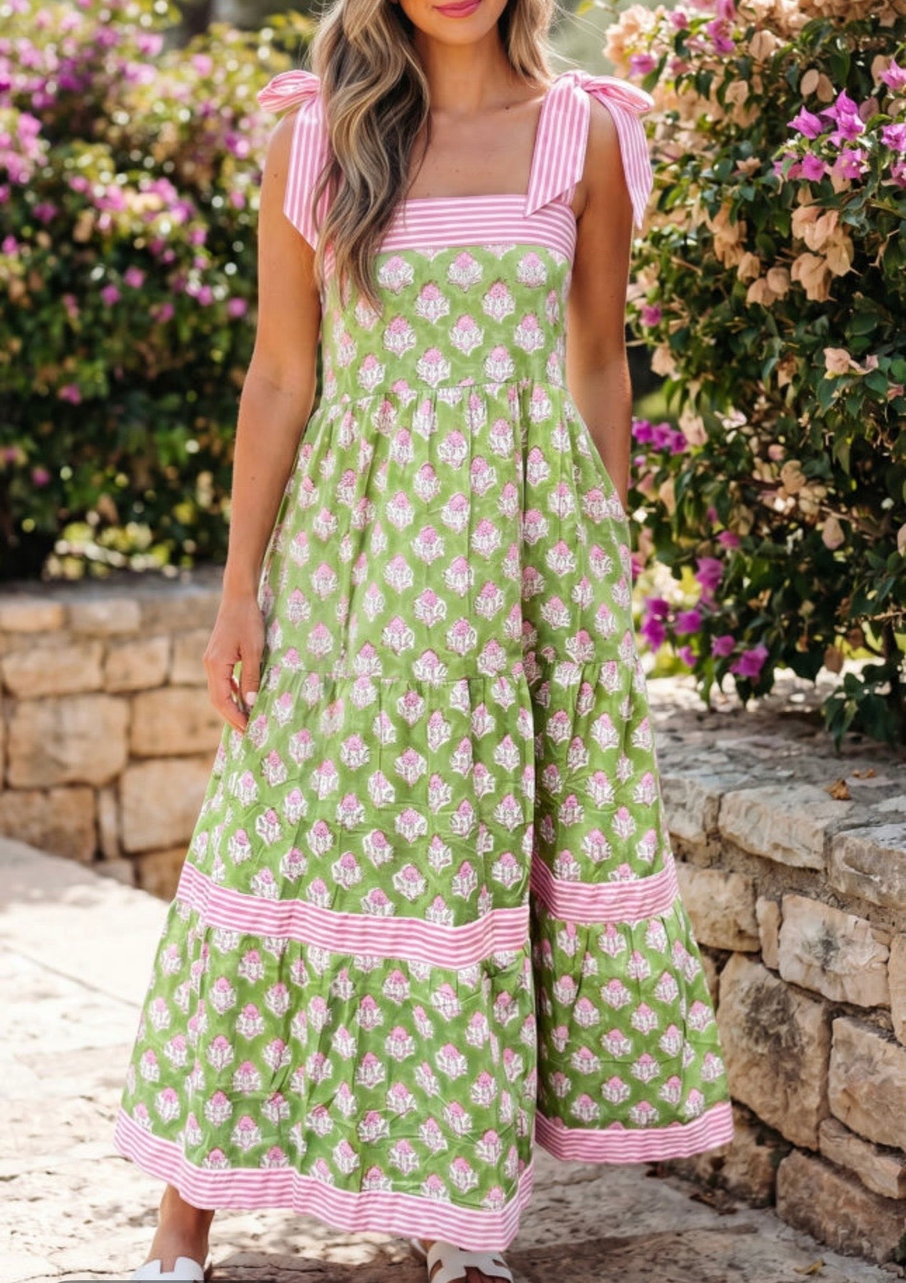 Green Floral Maxi Dress