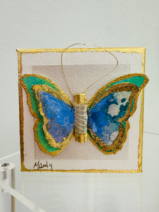 Dana Manly Butterfly Art on 4x4 Canvas