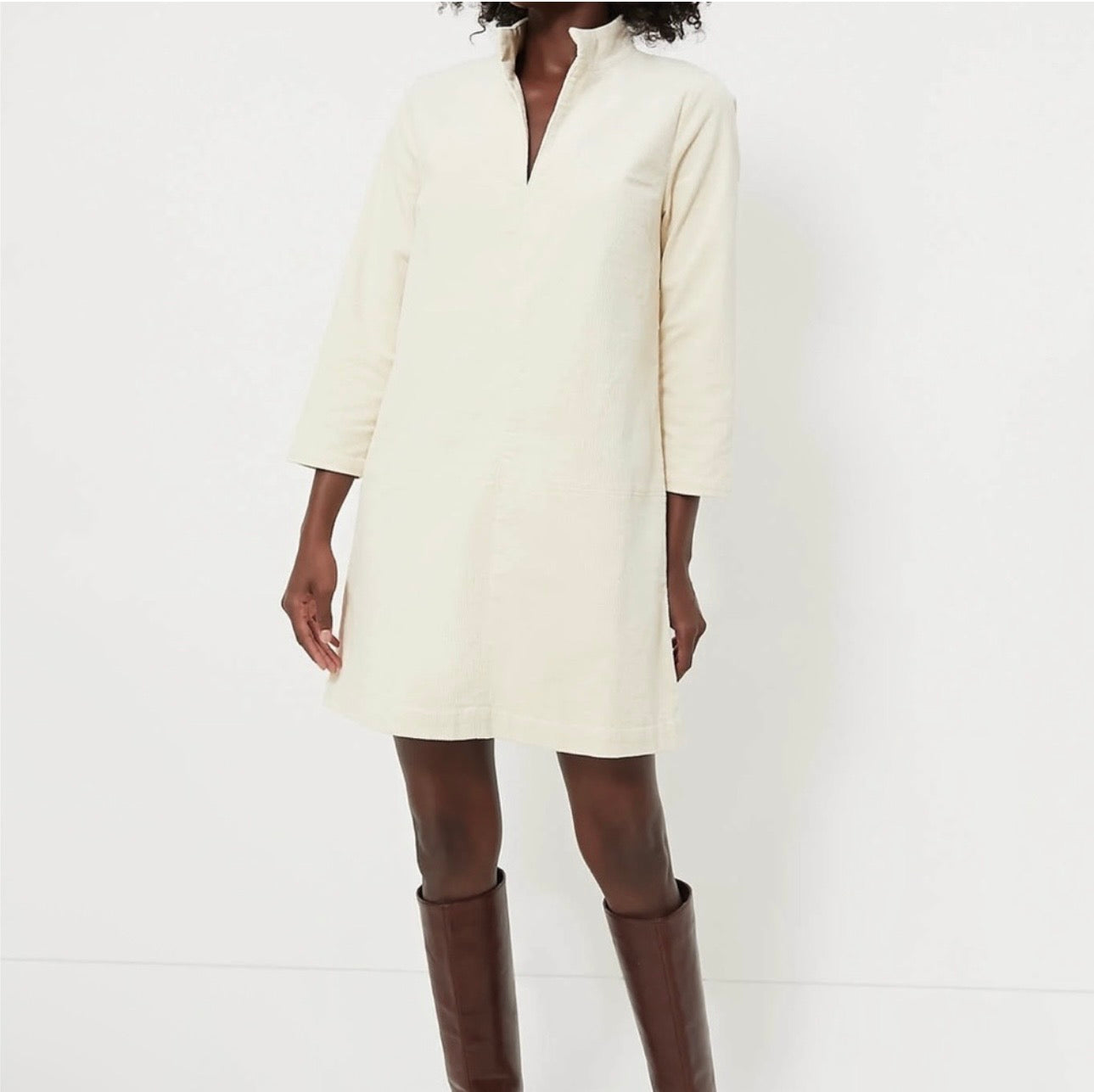 TUCKERNUCK Cream Corduroy Clifton Dress Size-Small