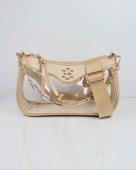 Gold/Clear Crossbody Purse