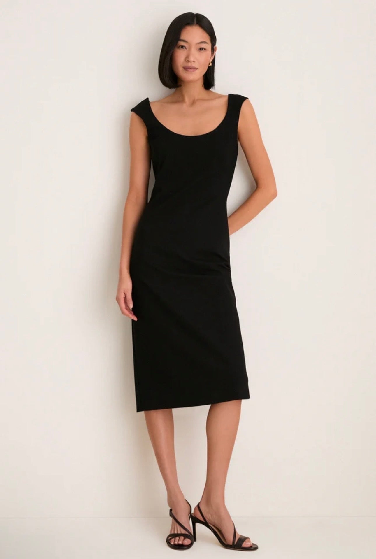 TUCKERNUCK Noir Crepe Romy Midi Dress Dress-Size XS & Small