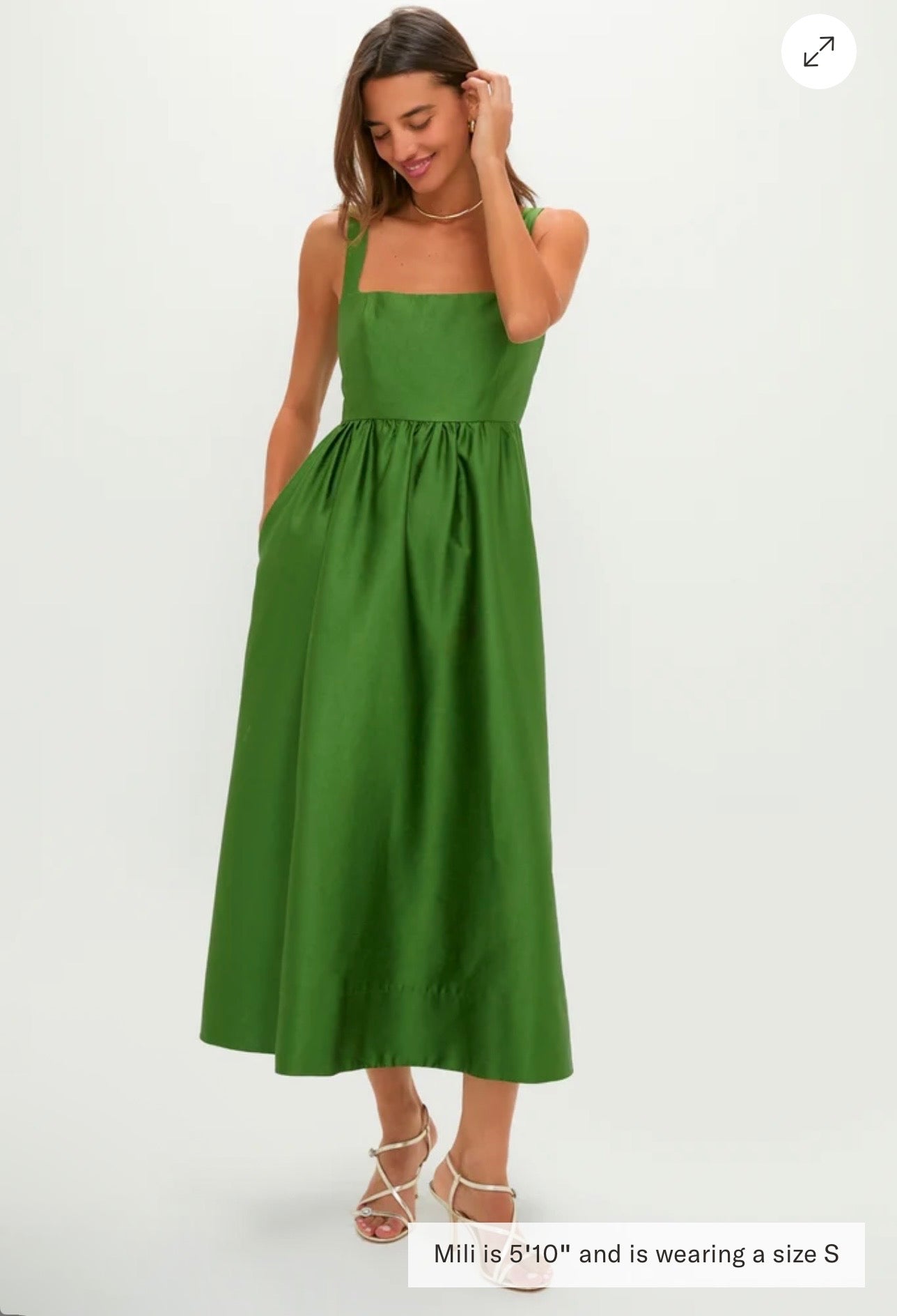 TUCKERNUCK Green Dupioni Esme Dress Size-Small