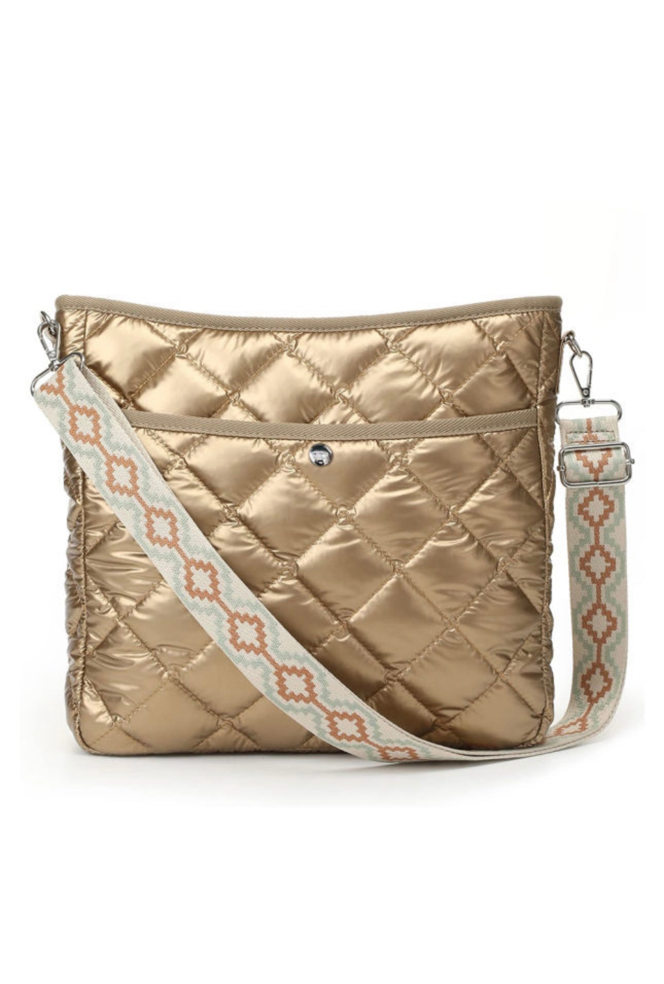 Gold Quilted Shoulder Bag