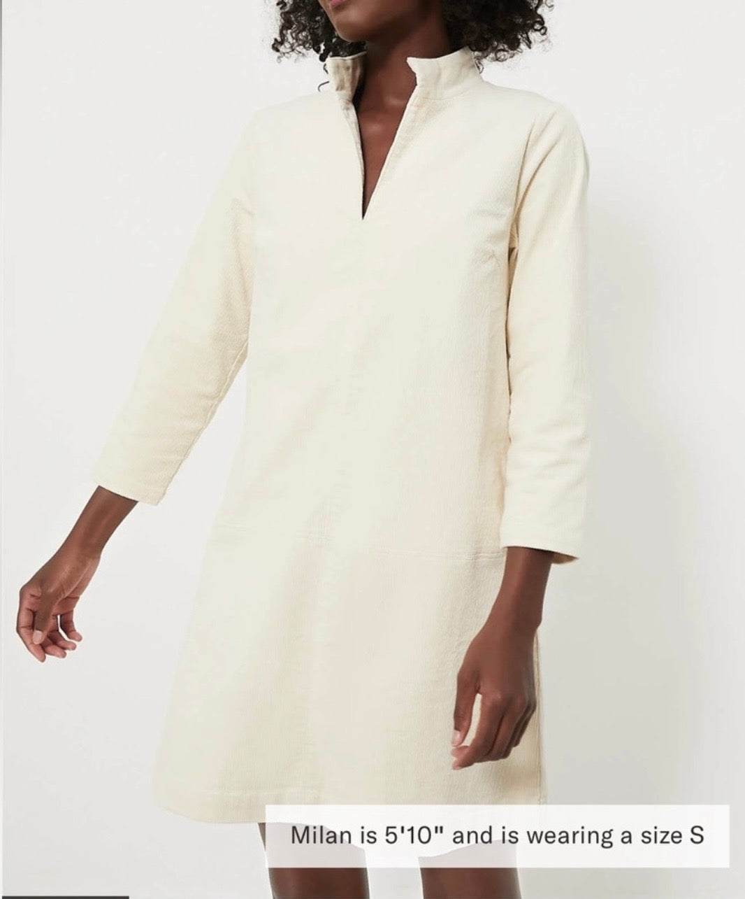TUCKERNUCK Cream Corduroy Clifton Dress Size-Small
