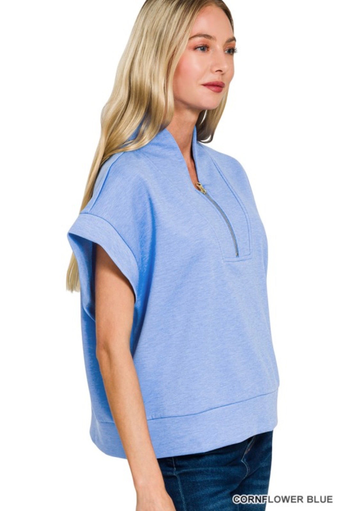 Scuba High Neck Half Zip Top