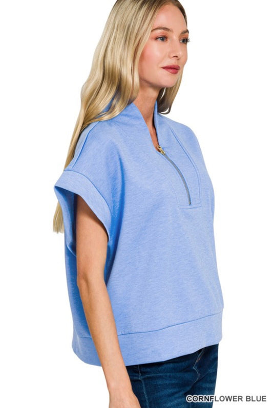 Scuba High Neck Half Zip Top
