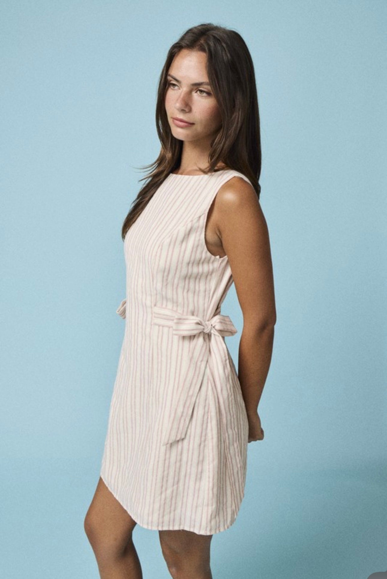 Side Tie Striped Dress