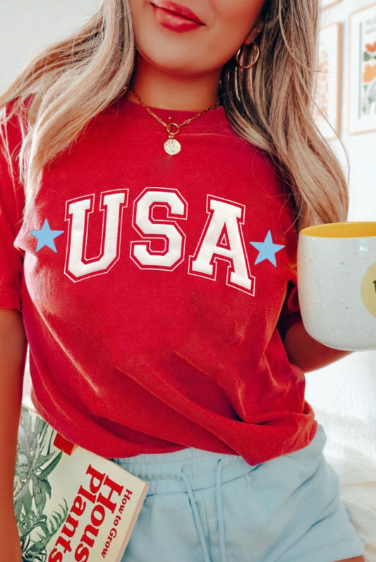 Red USA Tee