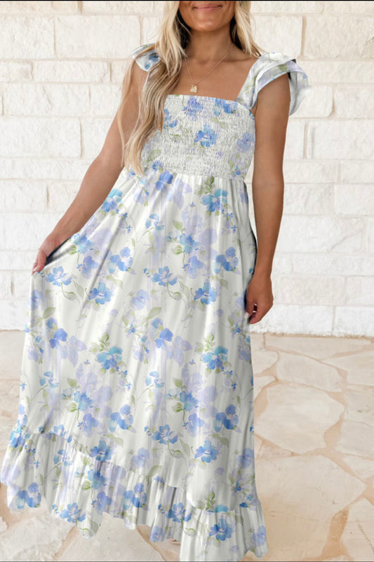 Blue Floral Maxi Dress
