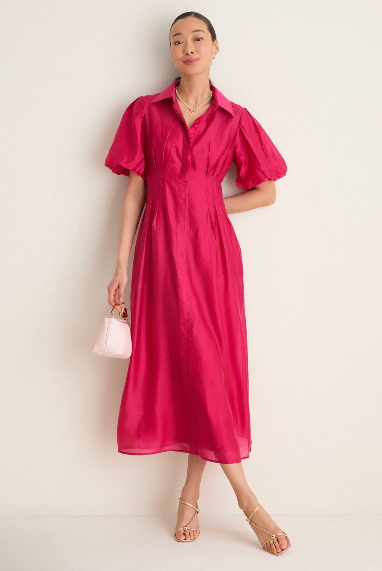 TUCKERNUCK Raspberry Organza Delaney Dress Size-Small