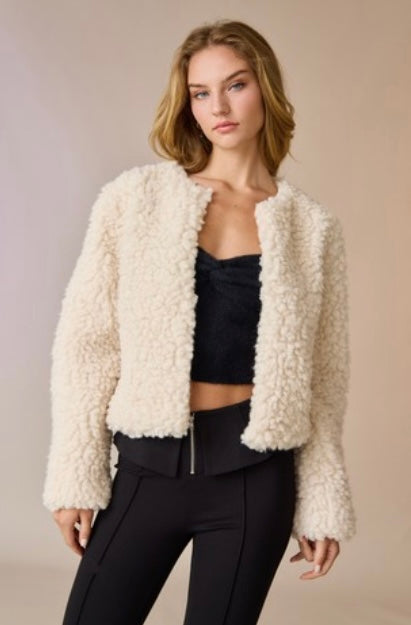 Cream Faux Fur Jacket