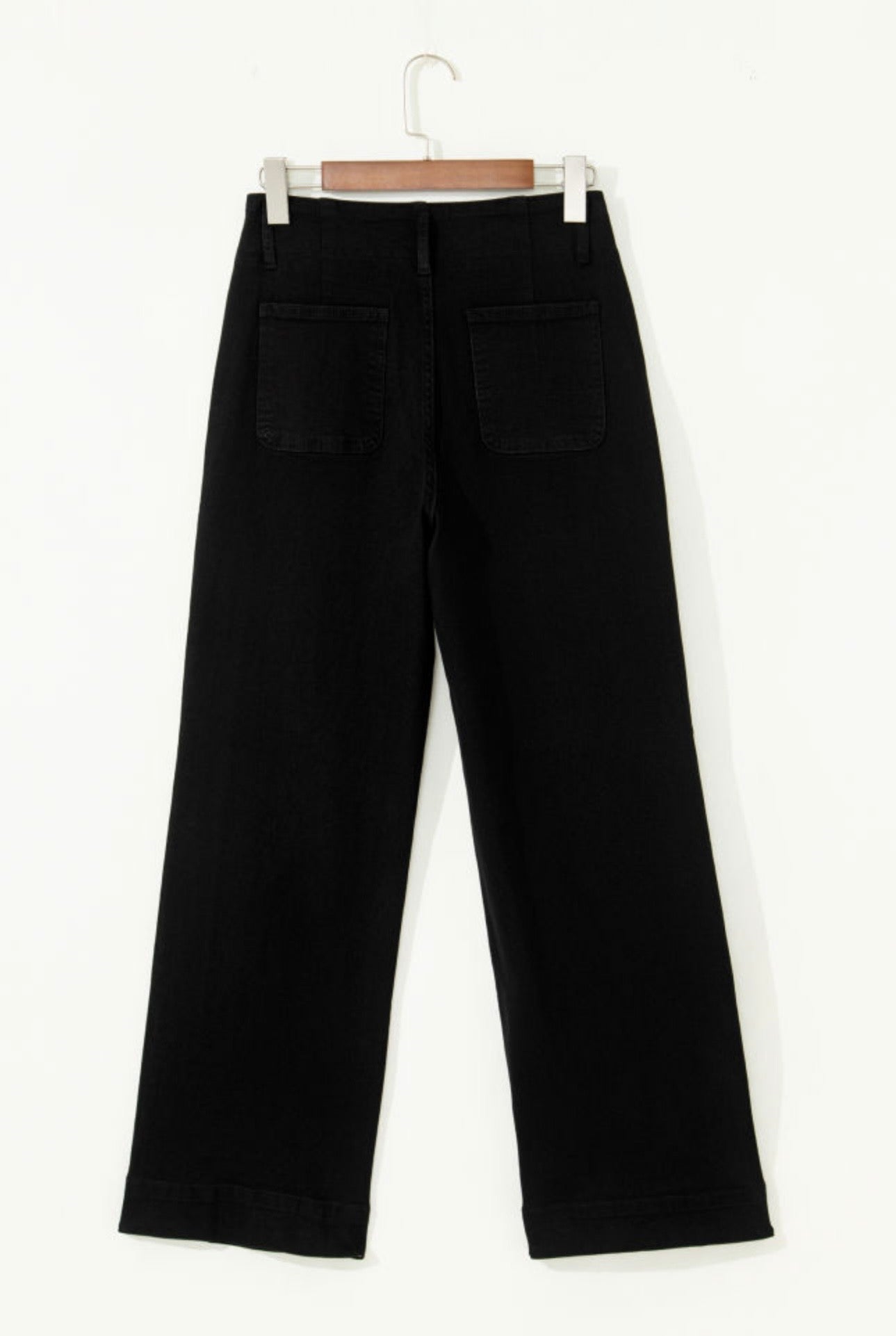 Black 2-Button High Waist Flared Jeans