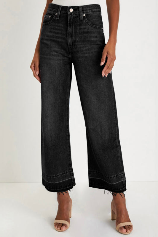 Raw Hem Straight, Loose, High waist Jeans